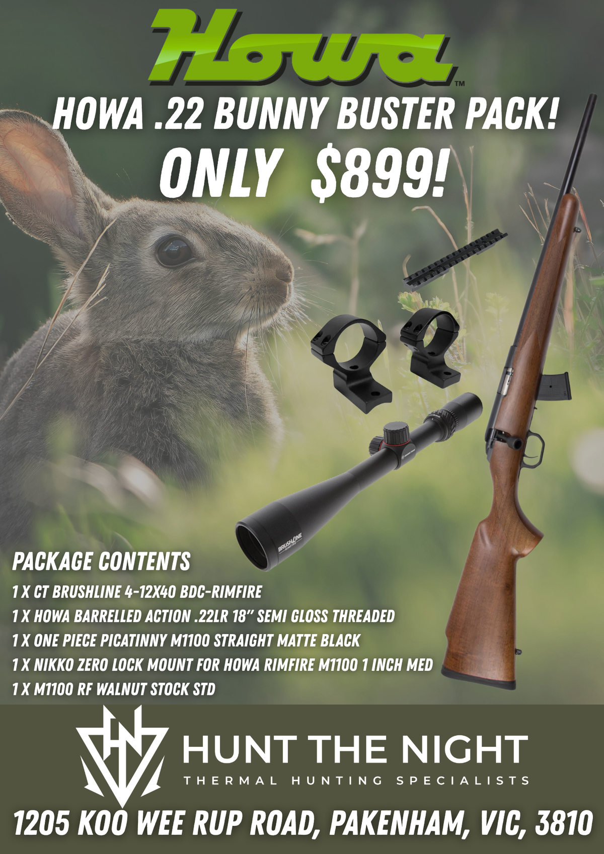 HOWA M1100 22LR BUNNY BUSTER PACK!