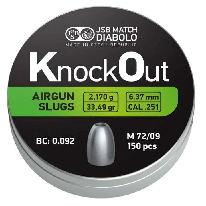 JSB KNOCK OUT .25 33.49GR AIR SLUGS - Hunt The Night