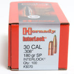 Hornady 30 Cal (.308) 180gr Sp Interlock Projectiles 100 Pack