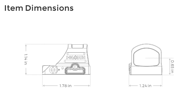 Holosun HE407C-GR X2; Miniature Reflex Sight; 2 MOA Dot; Solar/Battery - **GREEN**