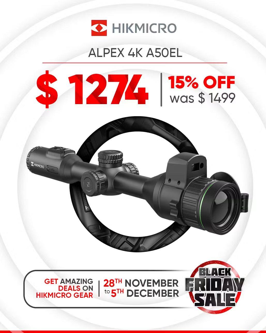 HIKMICRO ALPEX 4K A50EL LRF DAY / NIGHT VISION