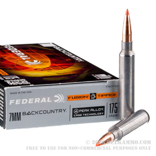 20 Rounds of Bulk 7mm Backcountry Ammo by Federal - 175gr Bonded ...