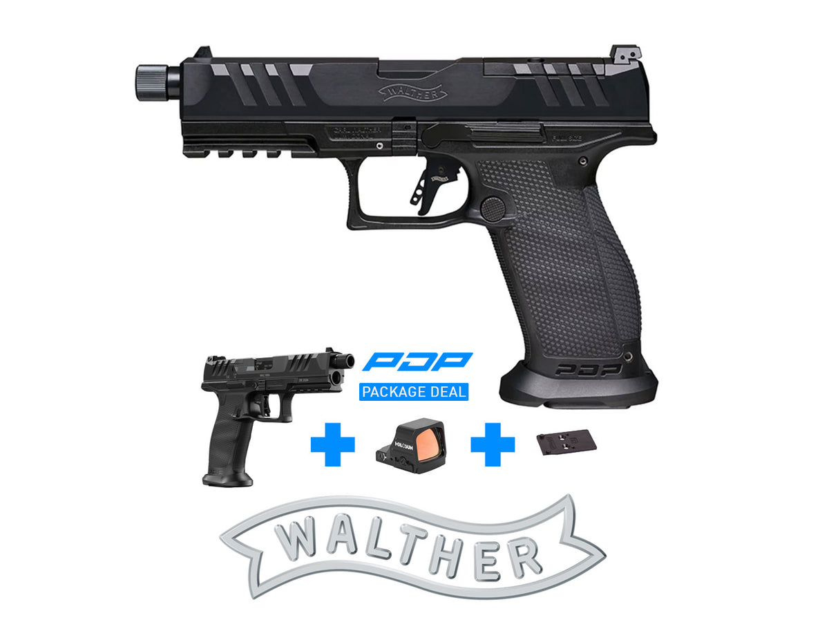 Walther PDP Fullsize Steel Frame Match 5.0" with Holosun HE507 Comp Green & Mounting Plate