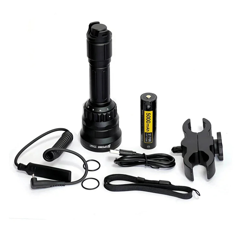 SPERAS TH4 IR KIT Zoomable & Dimmable & Rechargeable 4-in-1 Hunting Flashlight Kit - Hunt The Night