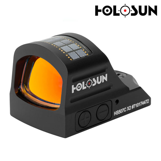 Holosun HS507C X2; Miniature Reflex Sight; 2 MOA Dot or 32 MOA Circle Dot; Solar/Battery
