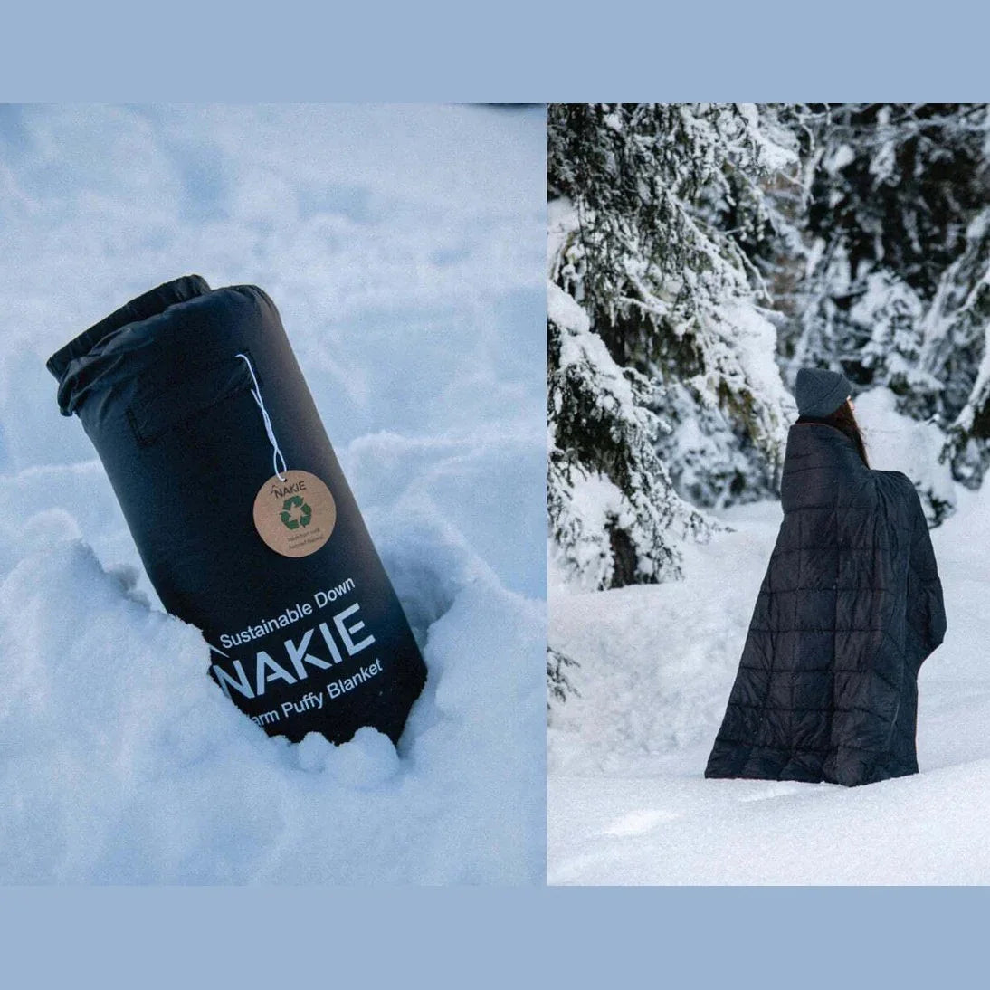 NAKIE MIDNIGHT BLACK SUSTAINABLE DOWN - PUFFY BLANKET - Hunt The Night
