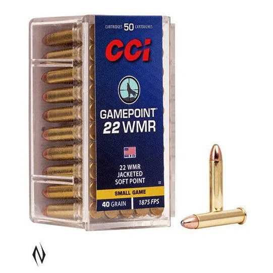 CCI 22WMR GAMEPOINT 40GR JSP 1875FPS