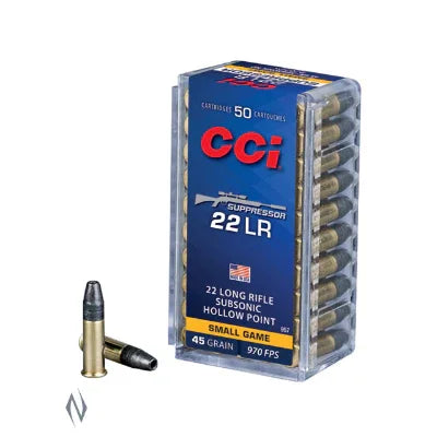 CCI 22LR SUPPRESSOR 45GR HP 970FPS