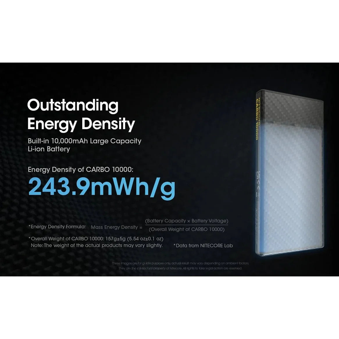 NITECORE Lightweight Carbon Fibre 10000mAh Power Bank