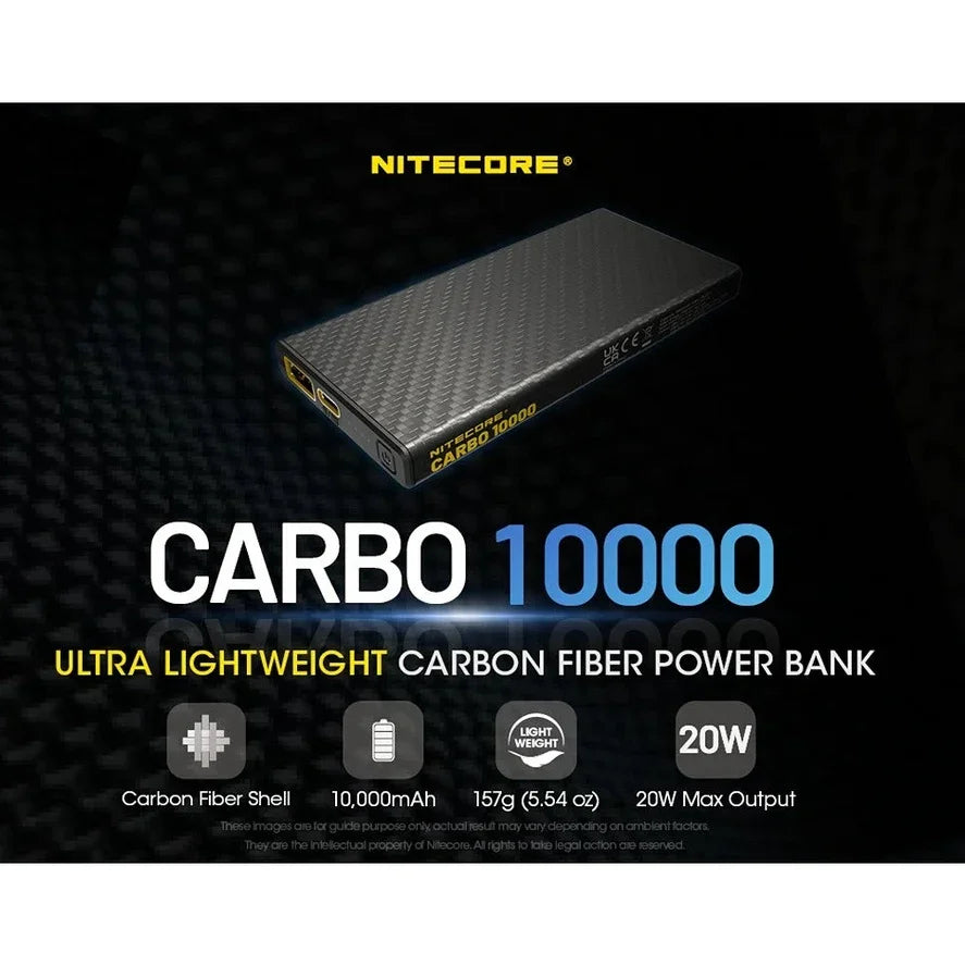 NITECORE Lightweight Carbon Fibre 10000mAh Power Bank