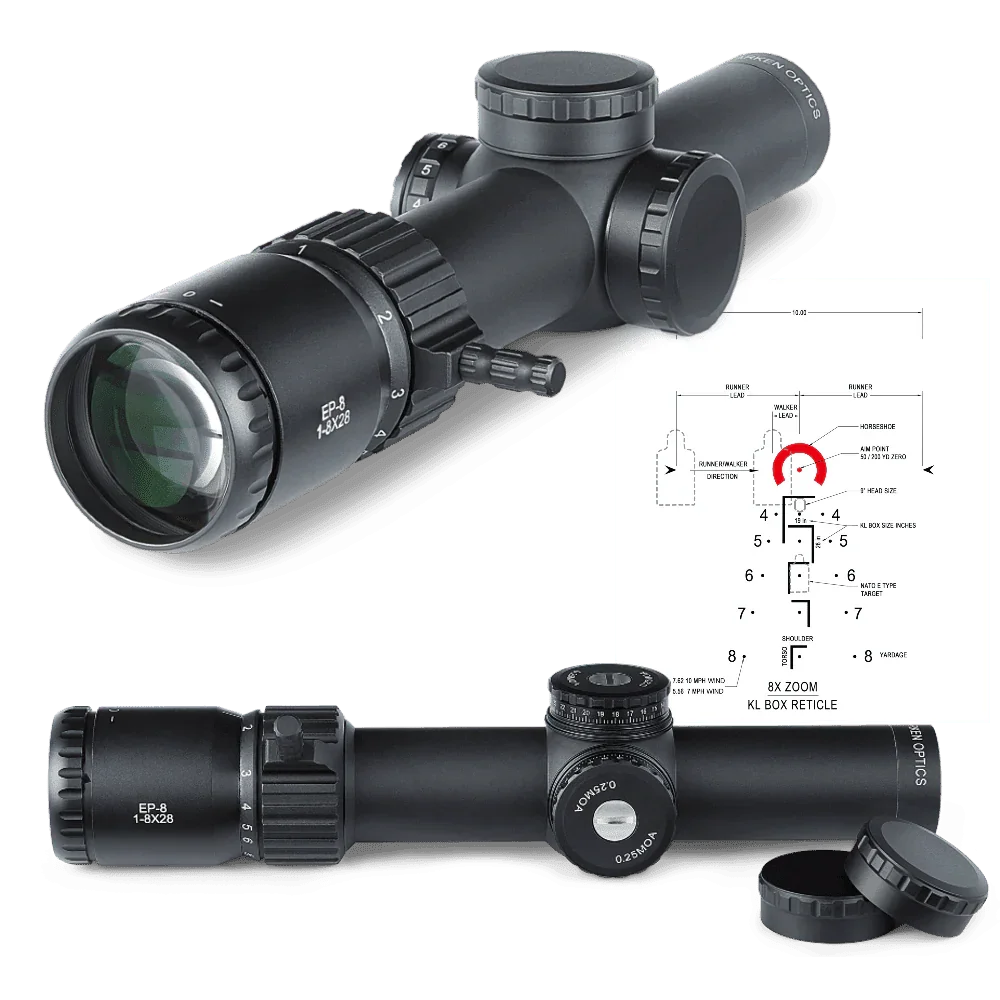 Arken EP-8 1-8x28 LPVO FFP Illuminated -MOA 34mm