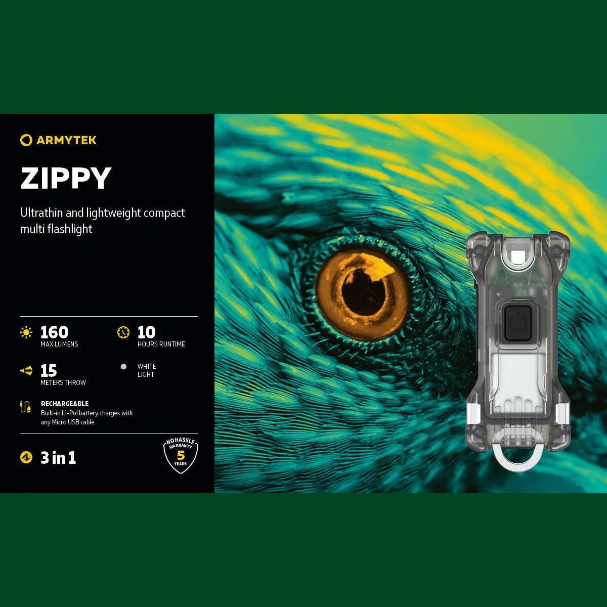 ARMYTEK ZIPPY (GREY) - Hunt The Night