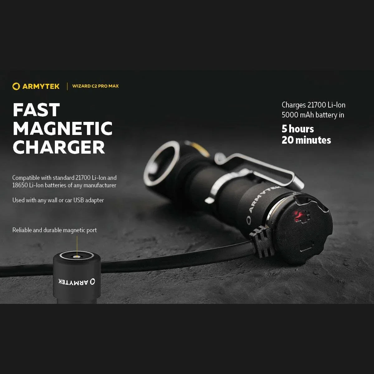 ARMYTEK WIZARD C2 PRO MAX MAGNET USB - Hunt The Night