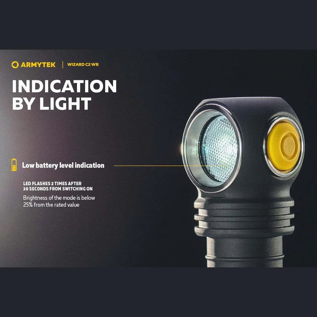 ARMYTEK WIZARD C2 WR MAGNET USB (WARM LIGHT) - Hunt The Night