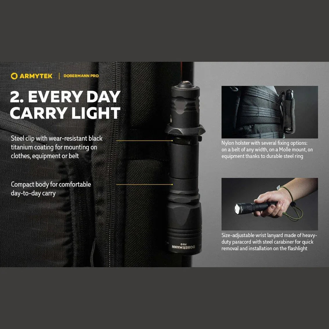 ARMYTEK DOBERMANN PRO MAGNET USB - XHP35 HI WHITE - Hunt The Night