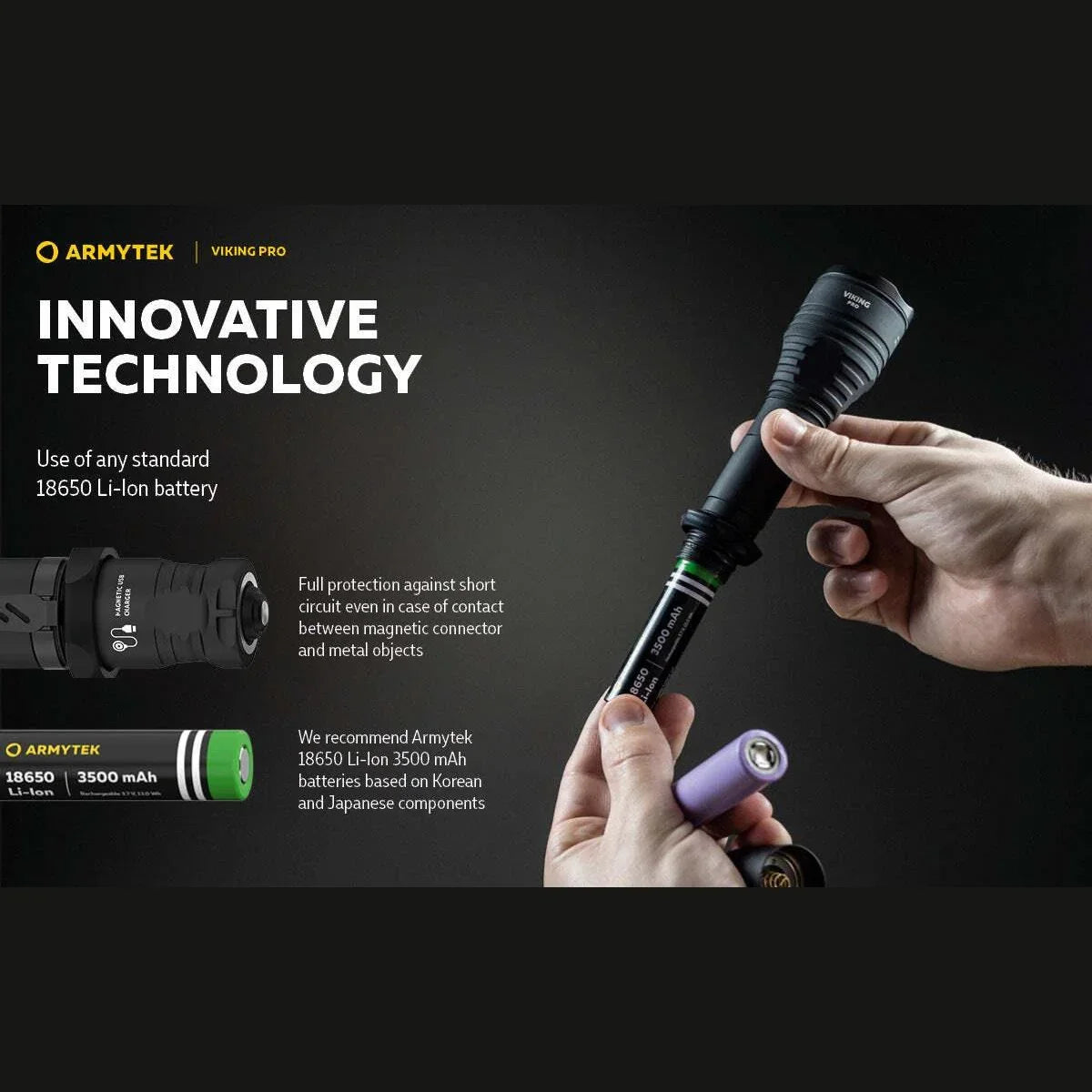 ARMYTEK VIKING PRO MAGNET USB - XHP50.2 WHITE - Hunt The Night