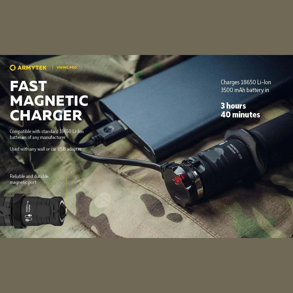 ARMYTEK VIKING PRO MAGNET USB - XHP50.2 WHITE - Hunt The Night