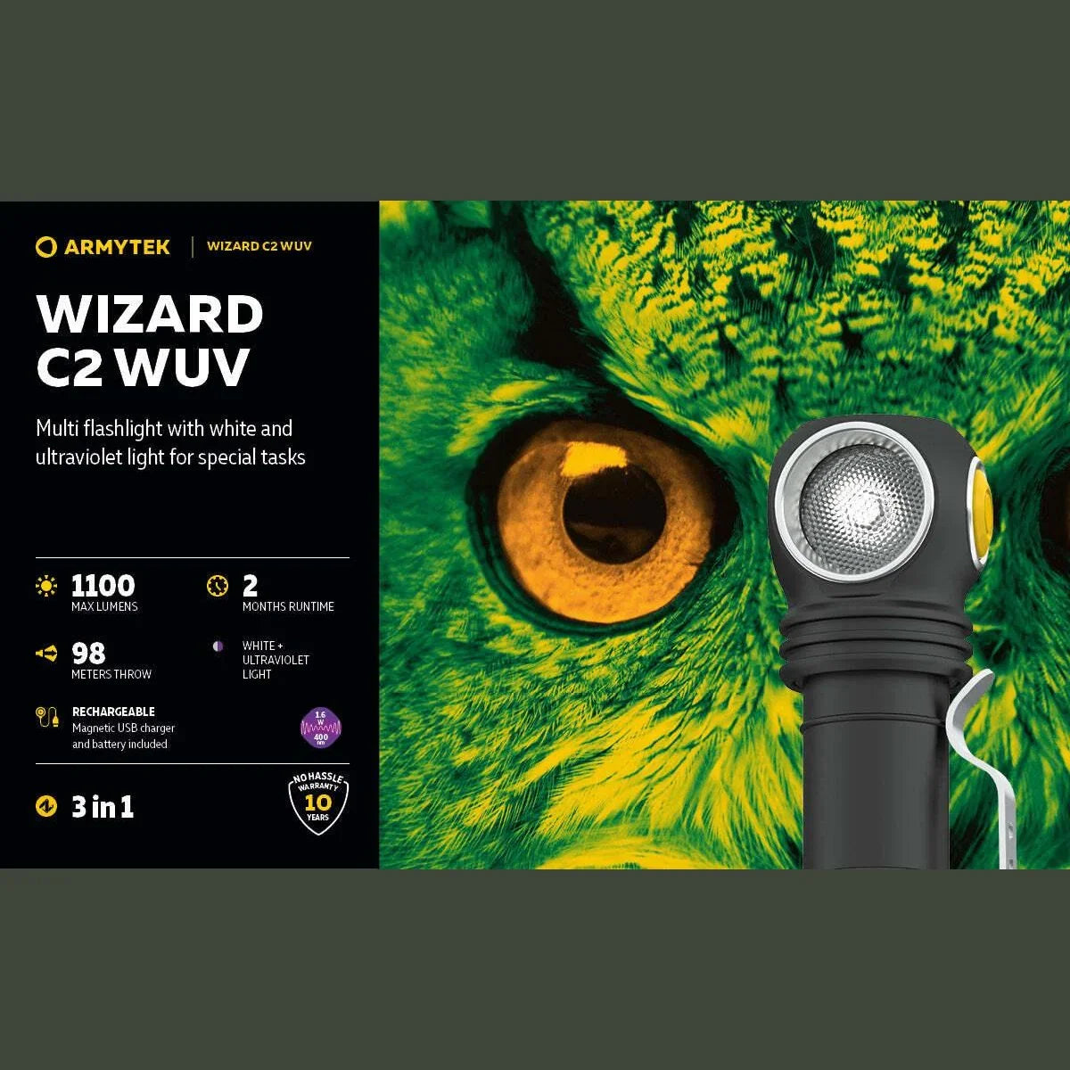 ARMYTEK WIZARD C2 WUV MAGNET USB - Hunt The Night