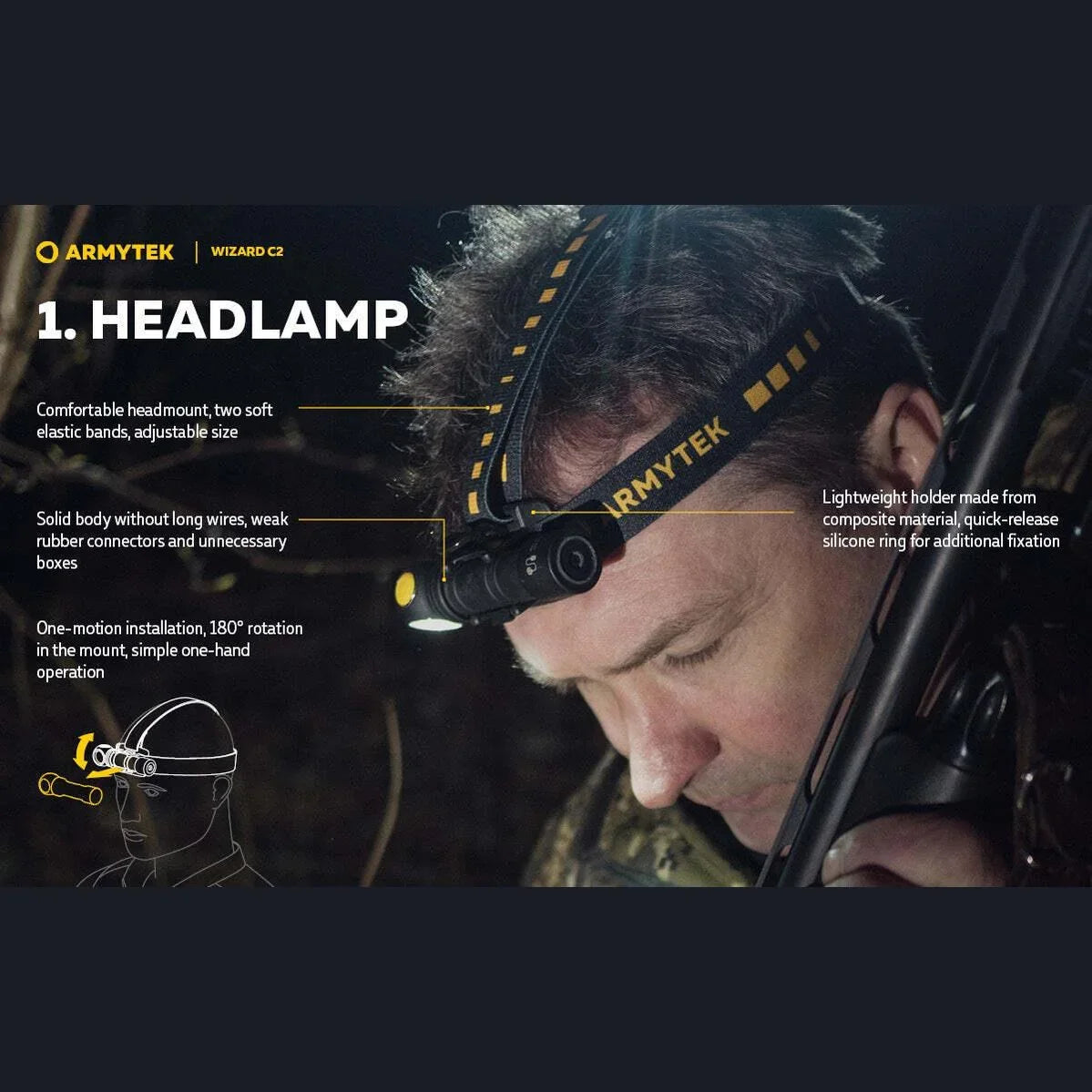 ARMYTEK WIZARD C2 MAGNET USB (WARM LIGHT) - Hunt The Night