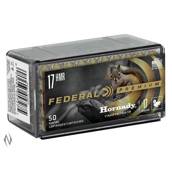 Federal 17 HMR 17gr V-Max 2550fps Ammunition