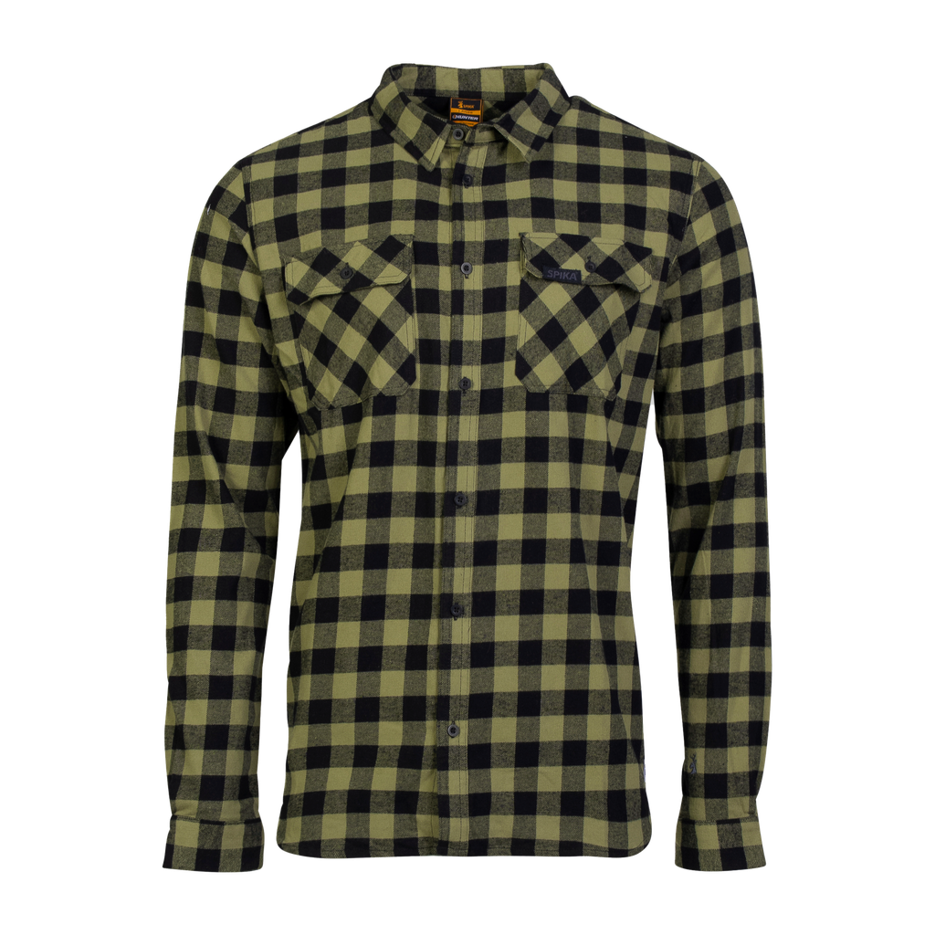 Spika Flannel Check Shirt - Mens - Moss Green