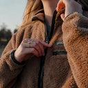 GO Casual Sherpa Half Zip Jumper - Tan - Womens