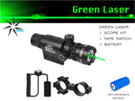 Laser - Green + Scope Kit + Battery PLUS Ring Rail