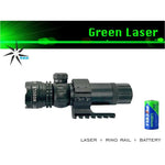 Laser - Green + Ring Rail + Battery (rechargeable) - Hunt The Night