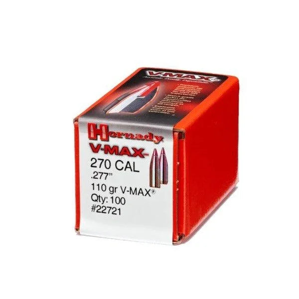 HORNADY .277 270 CAL 110 GRAIN V-MAX PROJECTILES WITH CANNELURE 100 PACK - Hunt The Night