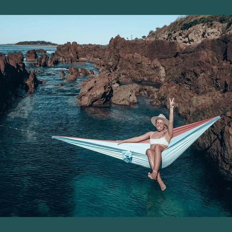 NAKIE SKY BLUE - RECYCLED HAMMOCK WITH STRAPS - Hunt The Night