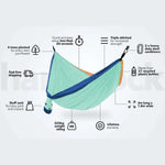 NAKIE SKY BLUE - RECYCLED HAMMOCK WITH STRAPS - Hunt The Night