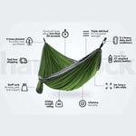 NAKIE FOREST GREEN - RECYCLED HAMMOCK WITH STRAPS
