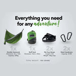 NAKIE FOREST GREEN - RECYCLED HAMMOCK WITH STRAPS