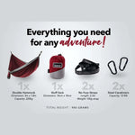 NAKIE MERLOT RED - RECYCLED HAMMOCK WITH STRAPS - Hunt The Night