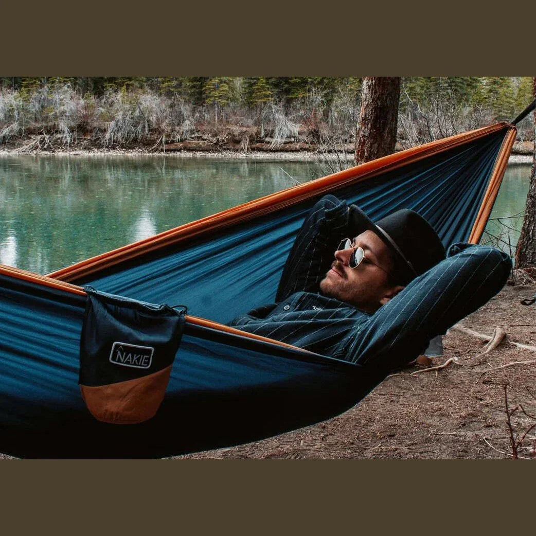NAKIE RIVER BLUE - RECYCLED HAMMOCK WITH STRAPS