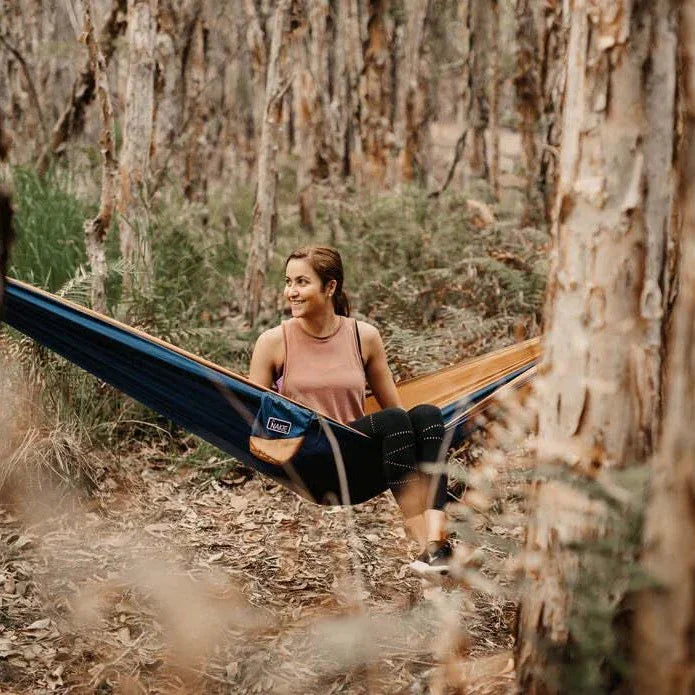 NAKIE RIVER BLUE - RECYCLED HAMMOCK WITH STRAPS