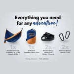 NAKIE RIVER BLUE - RECYCLED HAMMOCK WITH STRAPS