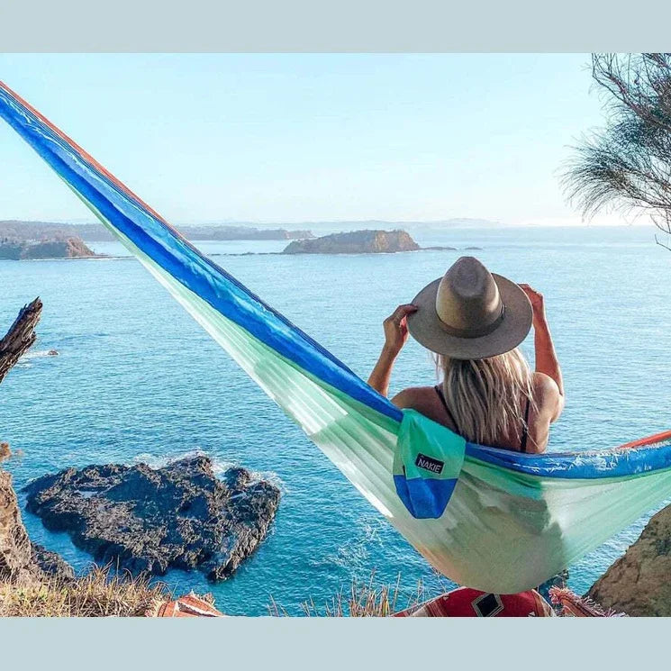 NAKIE SKY BLUE - RECYCLED HAMMOCK WITH STRAPS - Hunt The Night
