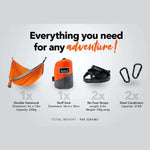 NAKIE SUNBURNT ORANGE RECYCLED HAMMOCK WITH STRAPS - Hunt The Night