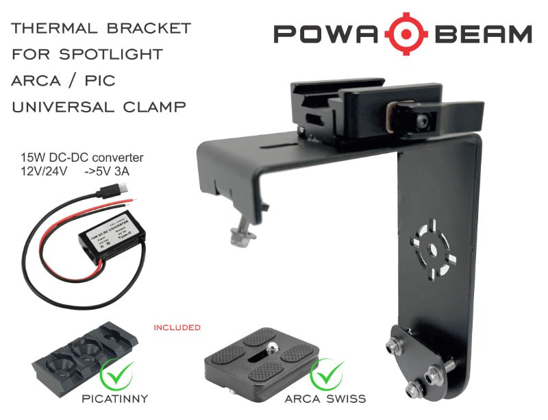 Powa Beam 9" Thermal Mount Bracket Arca and Pic Uni clamp