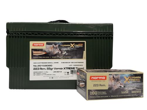 NORMA 223 Rem 55gr Vermin Xtreme Tipped 900pc Ammo Can