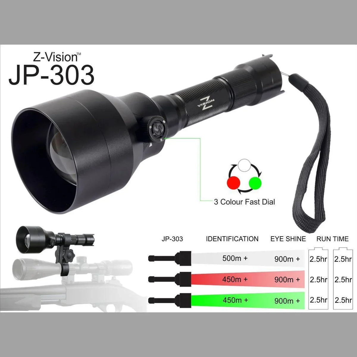 Z-VISION JP-303 3 IN 1 TORCH - Hunt The Night