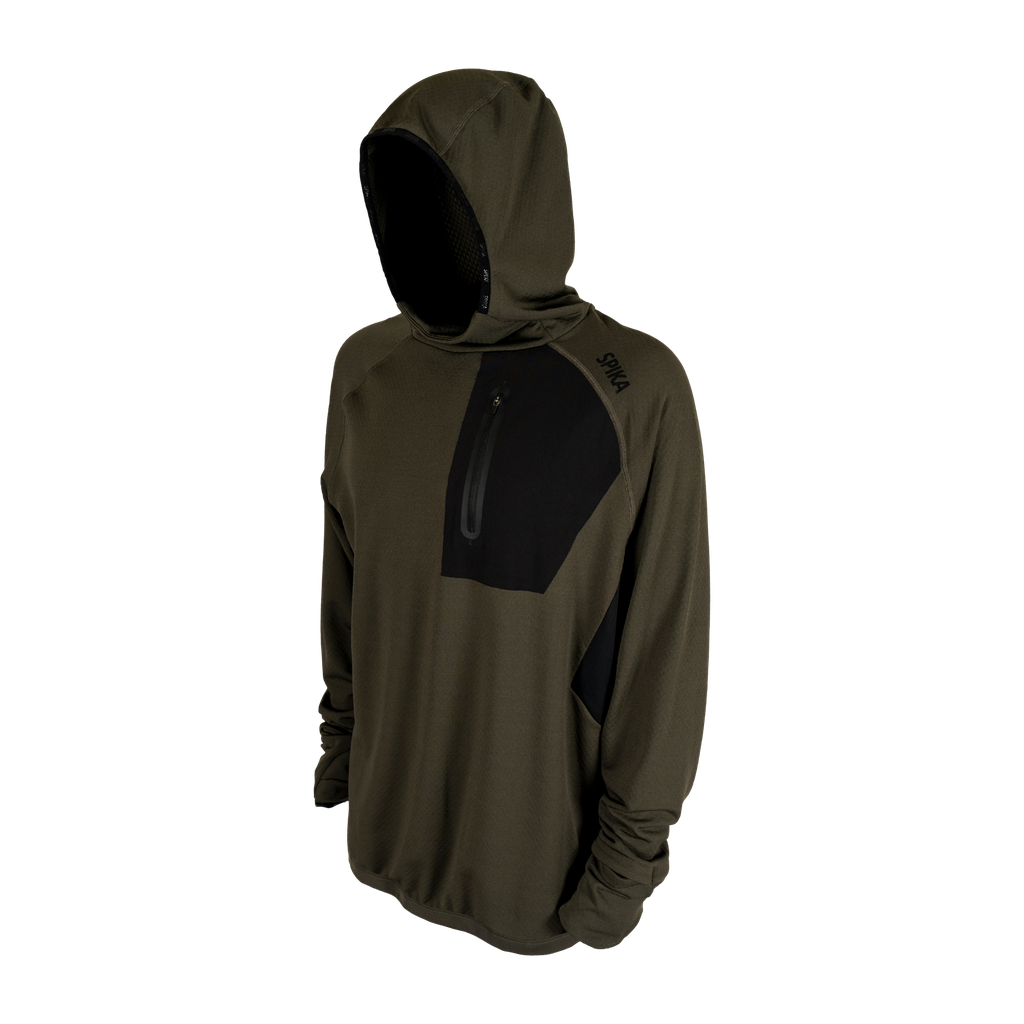 Spika Microfleece Hoodie - Mens Olive Summit