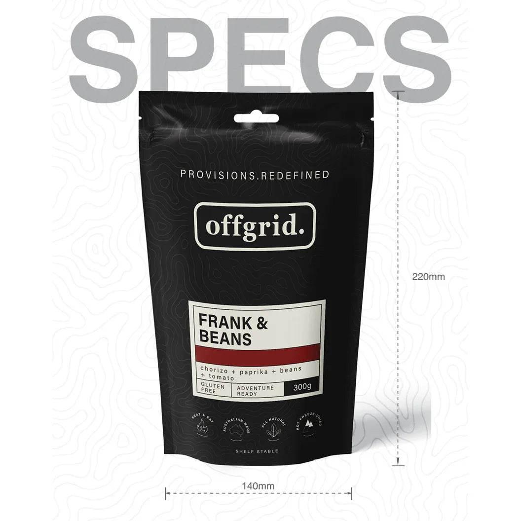 Offgrid frank & beans heat & eat meal - 300gr - Hunt The Night