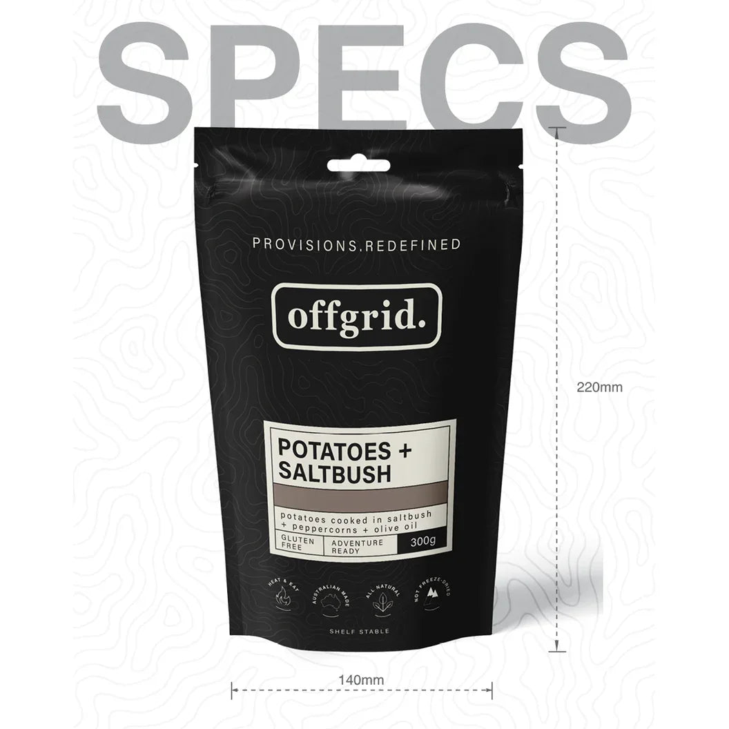 Offgrid potatoes & saltbush heat & eat meal - 300gr - Hunt The Night