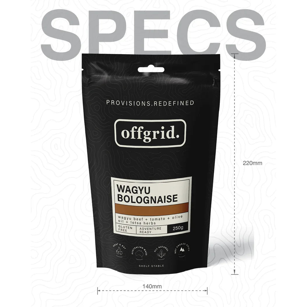 Offgrid wagyu bolognaise heat & eat meal - 250gr - Hunt The Night