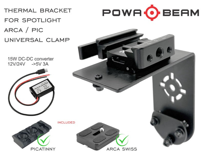 Powa Beam 7" Thermal Mount Bracket Arca and Pic Uni clamp