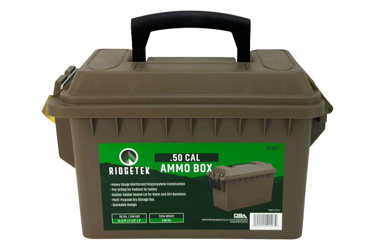 Ridgetek .50 Cal Ammo Box OD Green Inc Padlock