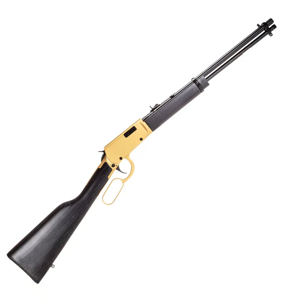 Rossi Rio Bravo Lever 22lr 18 Inch Gold Matt Black Wood Stock