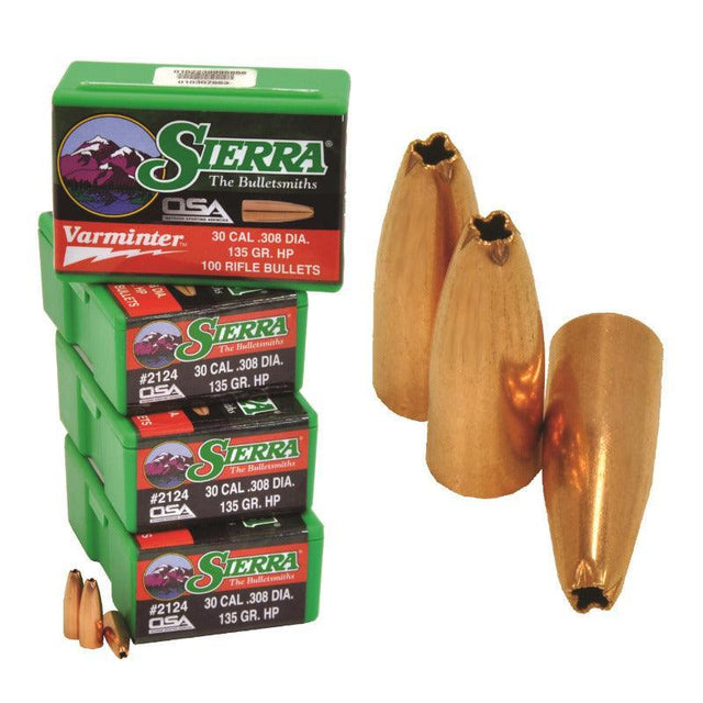 Sierra Varminter 30 Cal (.308) 135gr Projectiles (100/box)